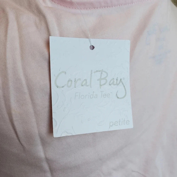 CORAL BAY | Petite Butterfly V-Neck Short Sleeve Top sz M - Picture 5 of 6